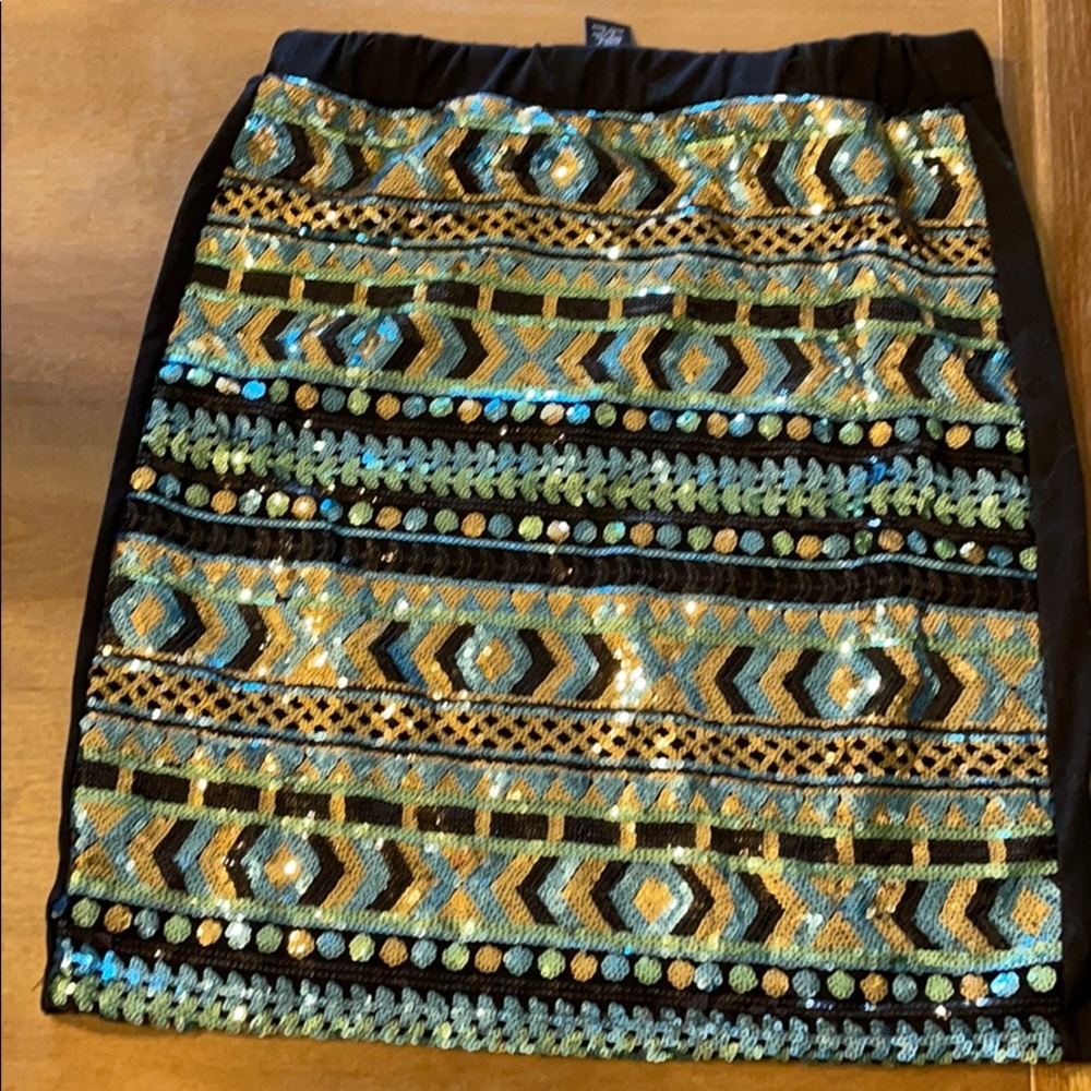 Rue 21 sequence Gatsby pattern mini skirt